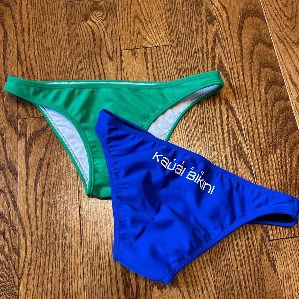 Kauai Beach Volleyball Bikini Bottoms Blue Green Size Small Mid